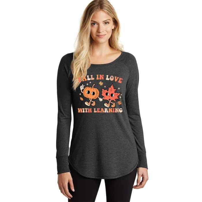 Fall In Love With Learning Fall Teacher Thanksgiving Retro Women's Perfect Tri Tunic Long Sleeve Shirt