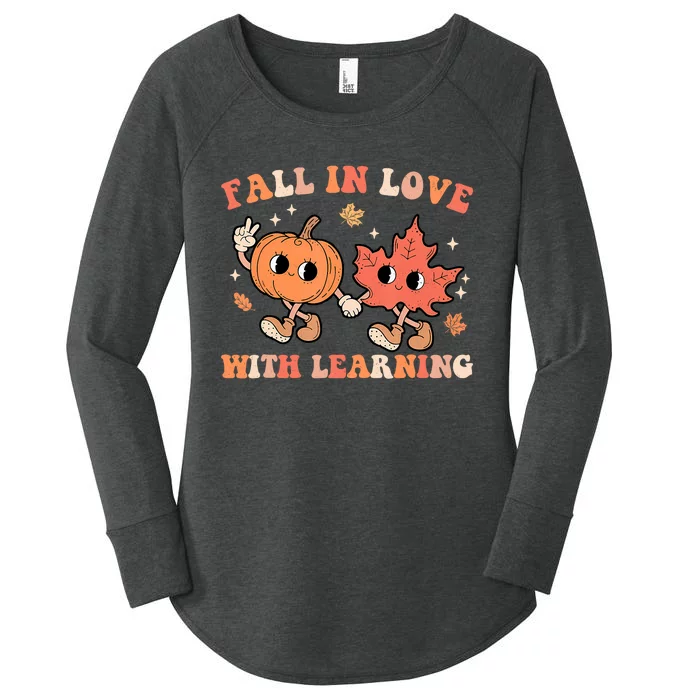 Fall In Love With Learning Fall Teacher Thanksgiving Retro Women's Perfect Tri Tunic Long Sleeve Shirt