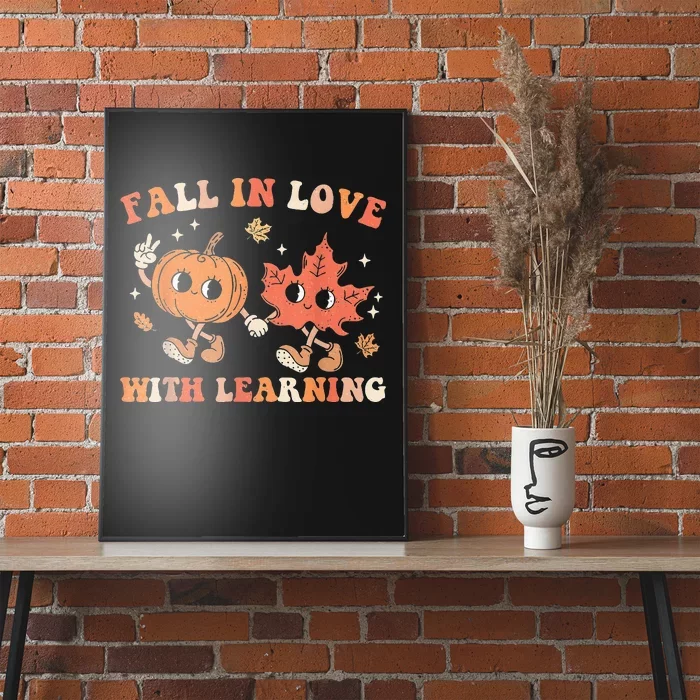 Fall In Love With Learning Fall Teacher Thanksgiving Retro Poster