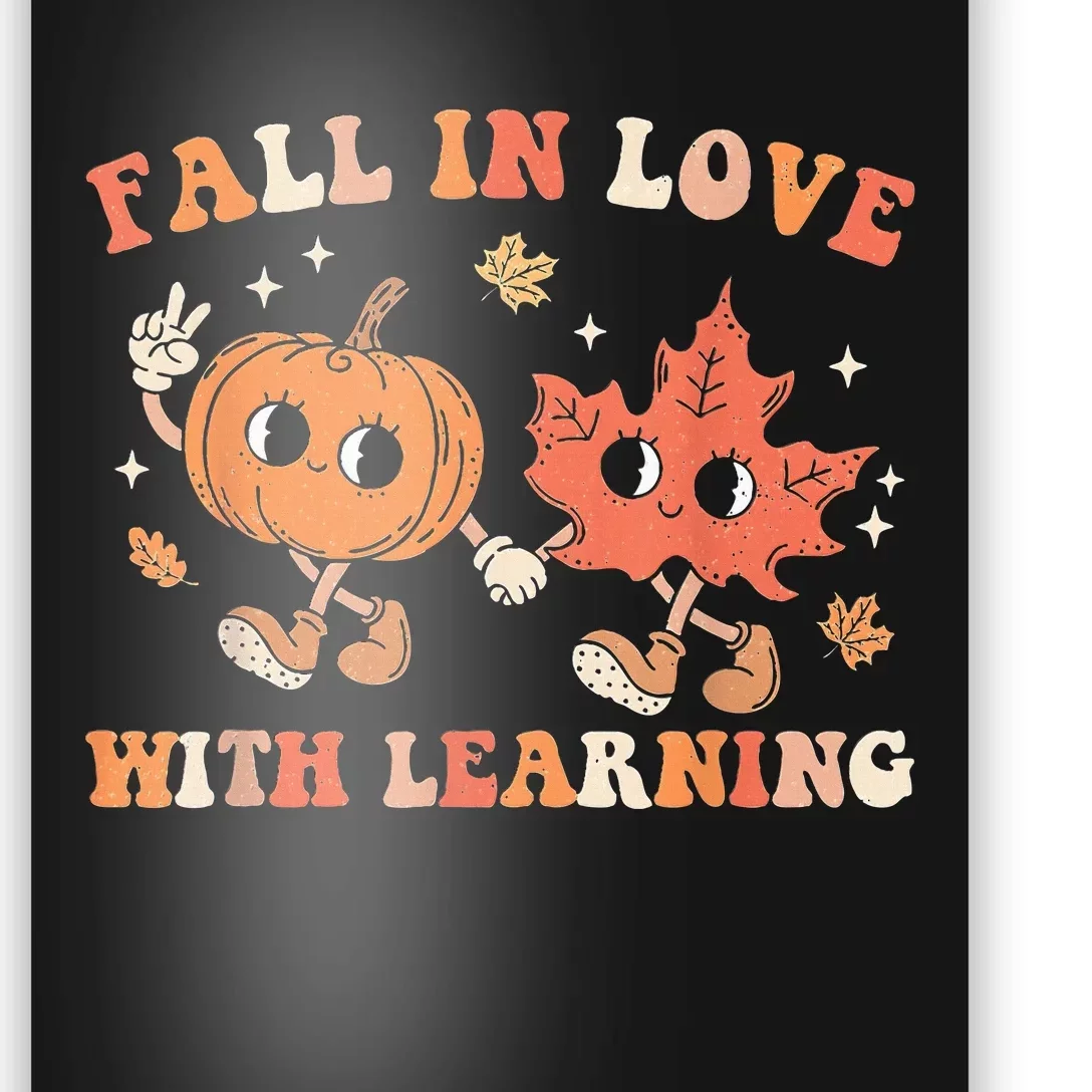 Fall In Love With Learning Fall Teacher Thanksgiving Retro Poster