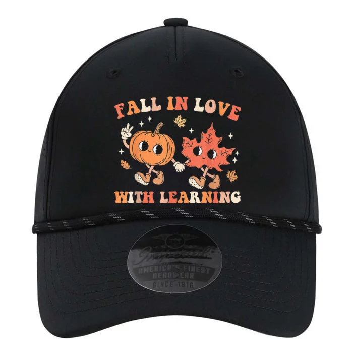 Fall In Love With Learning Fall Teacher Thanksgiving Retro Performance The Dyno Cap