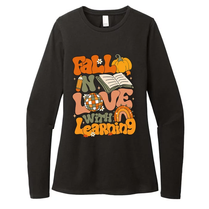 Fall In Love With Learning Autum Thanksgiving Teacher Womens CVC Long Sleeve Shirt