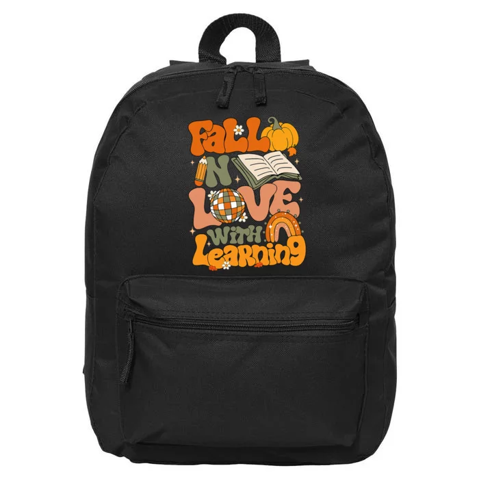 Fall In Love With Learning Autum Thanksgiving Teacher 16 in Basic Backpack