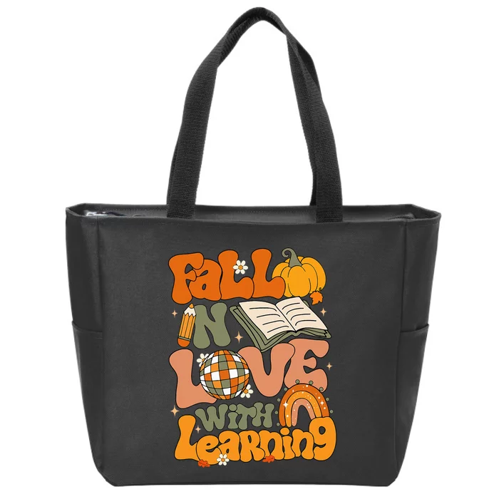 Fall In Love With Learning Autum Thanksgiving Teacher Zip Tote Bag