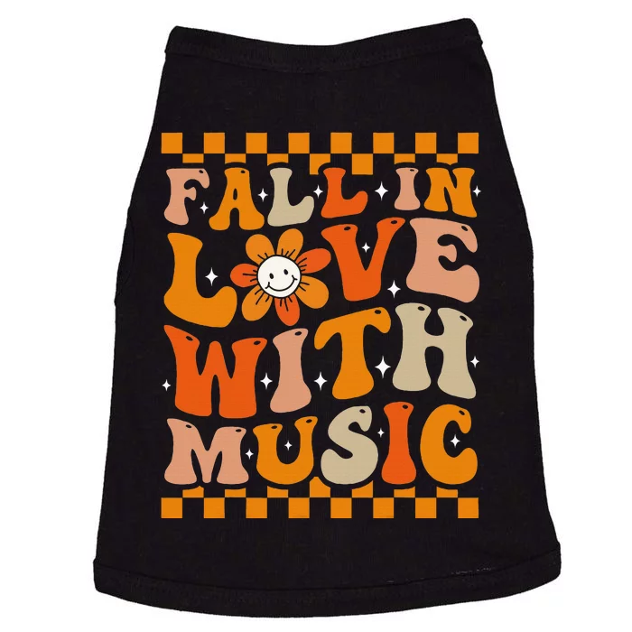 Fall In Love With Music Groovy Thanksgiving Music Teacher Doggie Tank