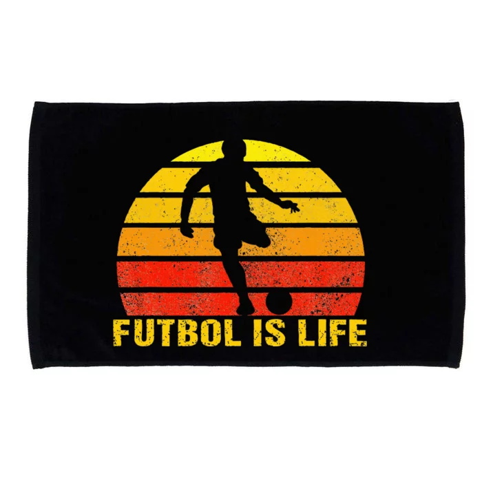 Futbol Is Life Vintage Soccer Player Sports Futbol Microfiber Hand Towel