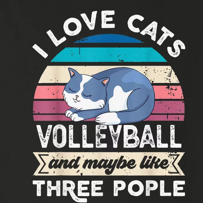 funny I love Cats Volleyball and like Three People Toddler Long Sleeve Shirt