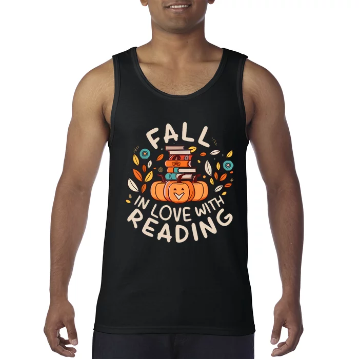 Fall In Love With Reading Fall Season Bookworm Book Lover Tank Top