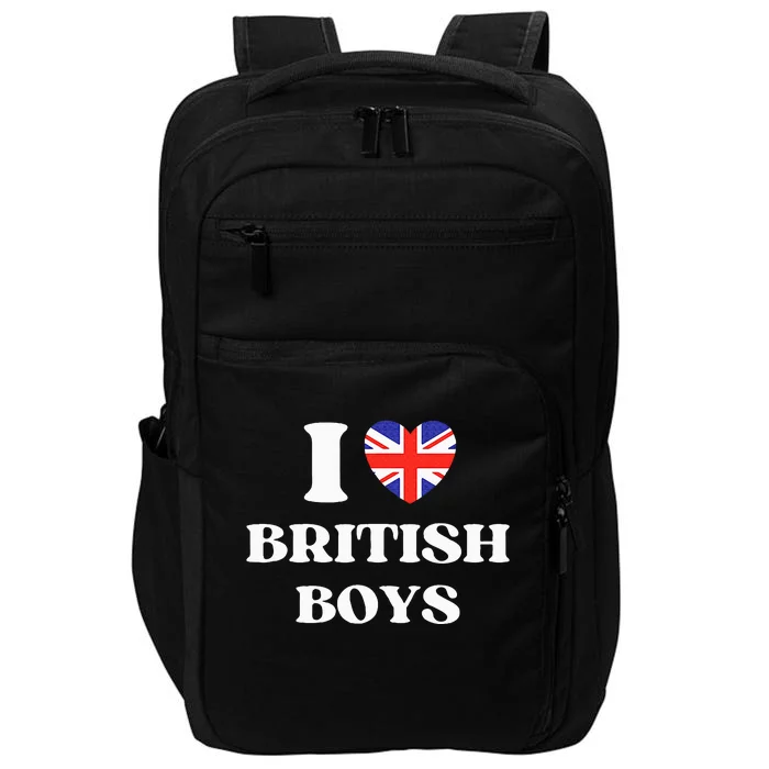 Funny I Love British I Red Heart British Britain Impact Tech Backpack