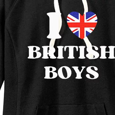 Funny I Love British I Red Heart British Britain Women's Fleece Hoodie