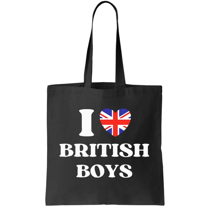 Funny I Love British I Red Heart British Britain Tote Bag