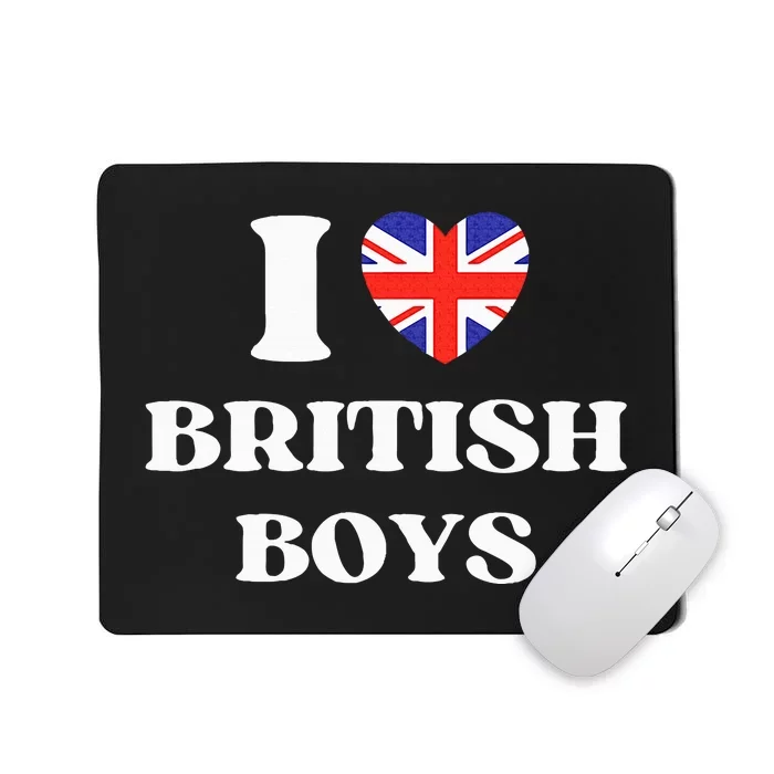 Funny I Love British I Red Heart British Britain Mousepad