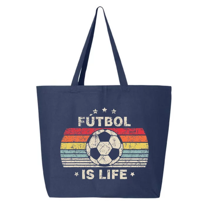 Futbol Is Life Football Lover Soccer Funny Vintage 25L Jumbo Tote