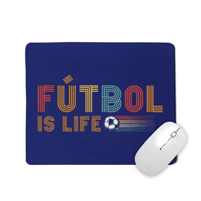 Futbol Is Life Football Lover Soccer Funny Vintage Mousepad