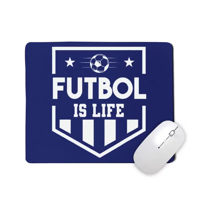 FúTbol Is Life Funny Vintage Football Lover Soccer Mousepad