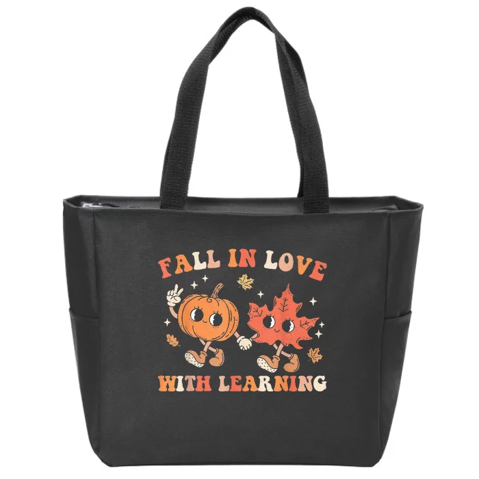 Fall In Love With Learning Fall Teacher Thanksgiving Zip Tote Bag