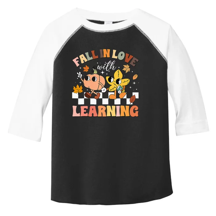 Fall In Love With Learning Thanksgiving Teacher Toddler Fine Jersey T-Shirt