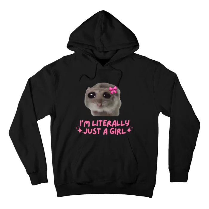 Funny IM Literally Just A Girl Sad Hamster Meme Hoodie