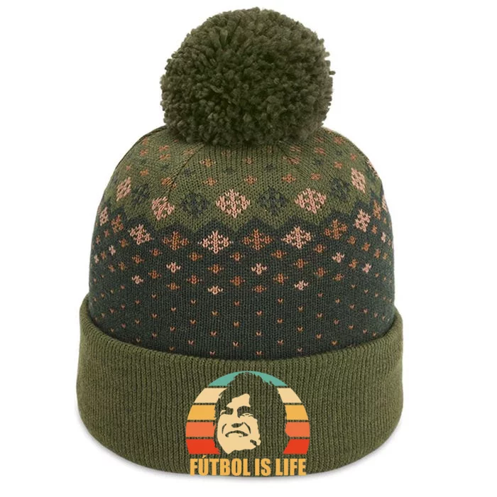 Futbol Is Life The Baniff Cuffed Pom Beanie