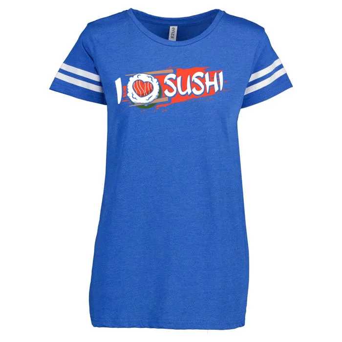 Funny I Love Sushi Japan Food Japanese Sushi Lover Cute Gift Enza Ladies Jersey Football T-Shirt