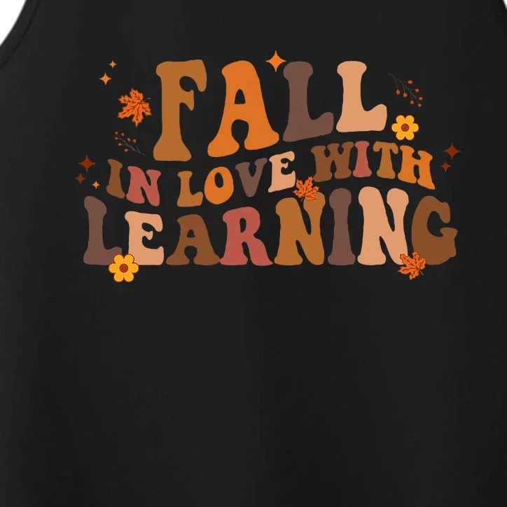 Fall In Love With Learning Fall Teacher Thanksgiving Retro Performance Tank