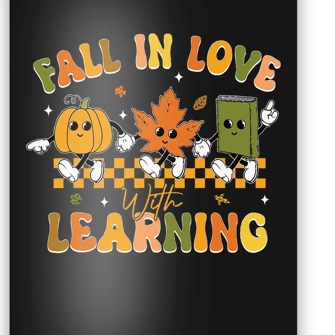 Fall In Love With Learning Retro Pumpkin Thanksgiving Poster