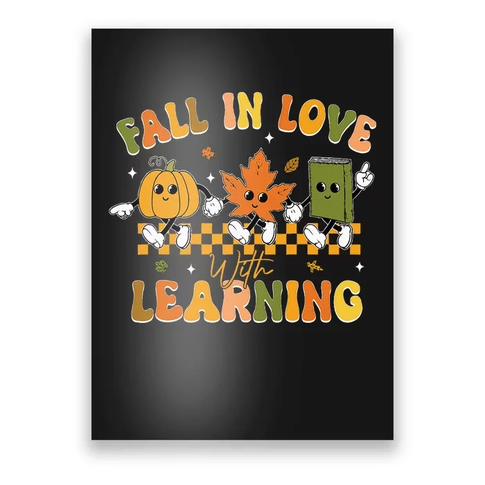 Fall In Love With Learning Retro Pumpkin Thanksgiving Poster