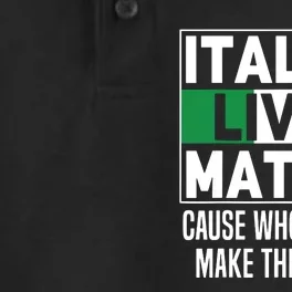 Funny Italian Lives Matter Cook Novelty Gift Italy Flag Dry Zone Grid Performance Polo