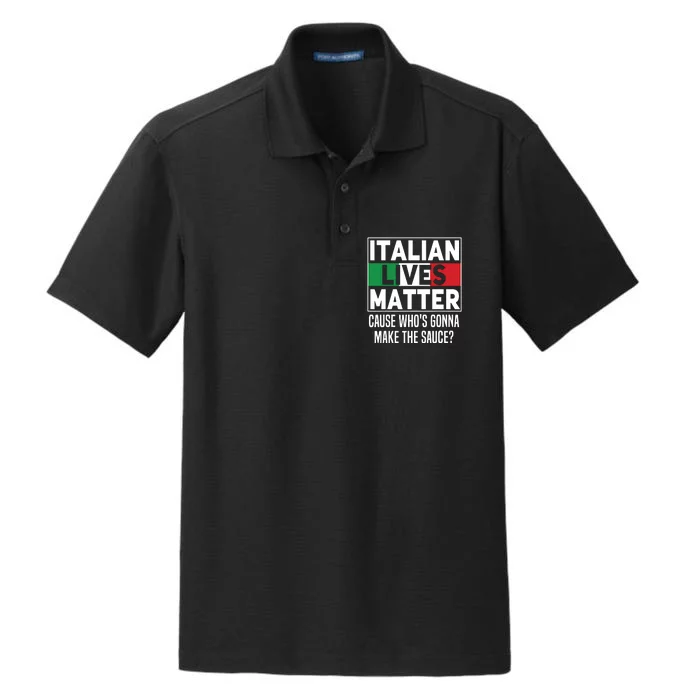 Funny Italian Lives Matter Cook Novelty Gift Italy Flag Dry Zone Grid Performance Polo