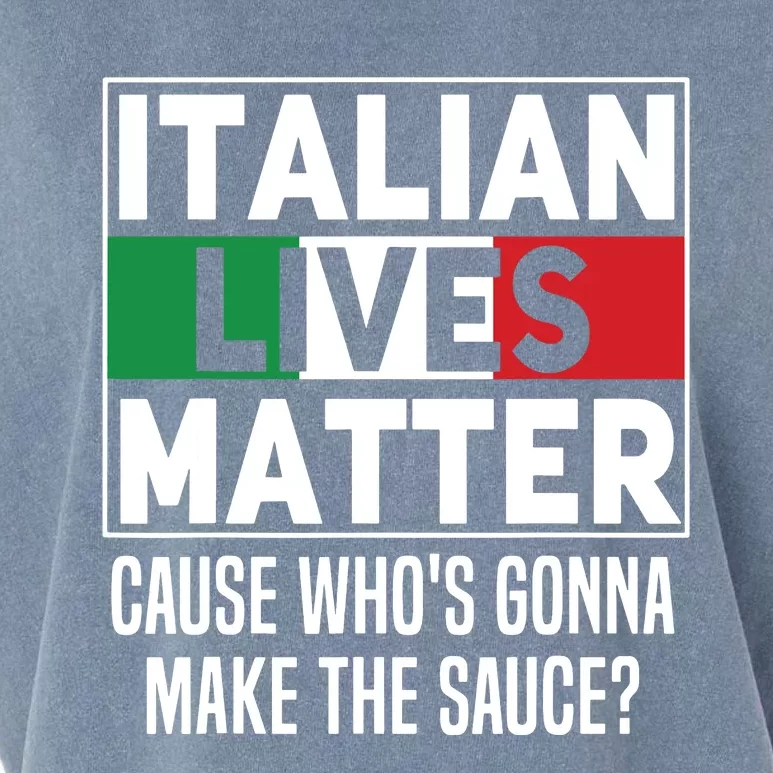 Funny Italian Lives Matter Cook Novelty Gift Italy Flag Garment-Dyed Women's Muscle Tee