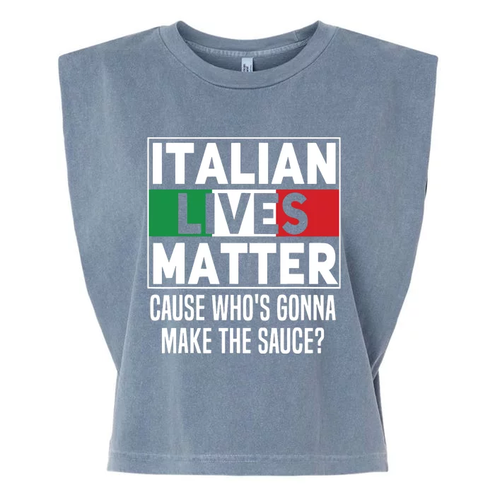 Funny Italian Lives Matter Cook Novelty Gift Italy Flag Garment-Dyed Women's Muscle Tee