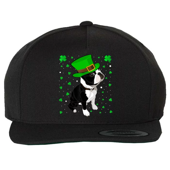 Funny Irish Leprechaun Hat Boston Terrier St. Patrick's Day Wool Snapback Cap