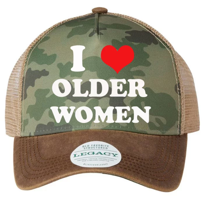 Funny I Love Older Women Heart Hot Moms Legacy Tie Dye Trucker Hat