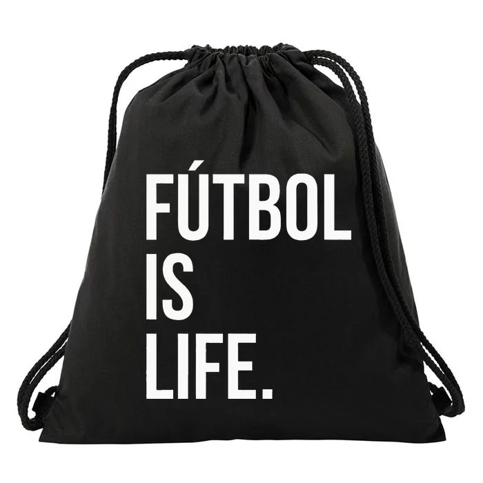 Futbol Is Life Drawstring Bag