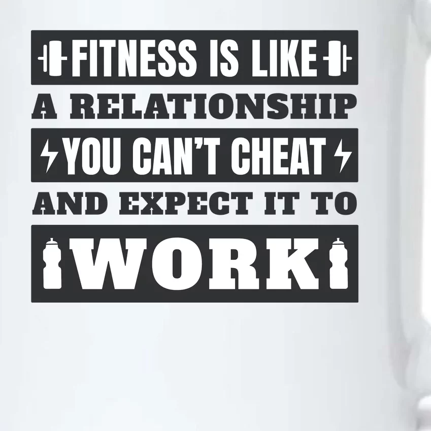 Fitness Is Like A Relationship You Can't Cheat Motivational Black Color Changing Mug