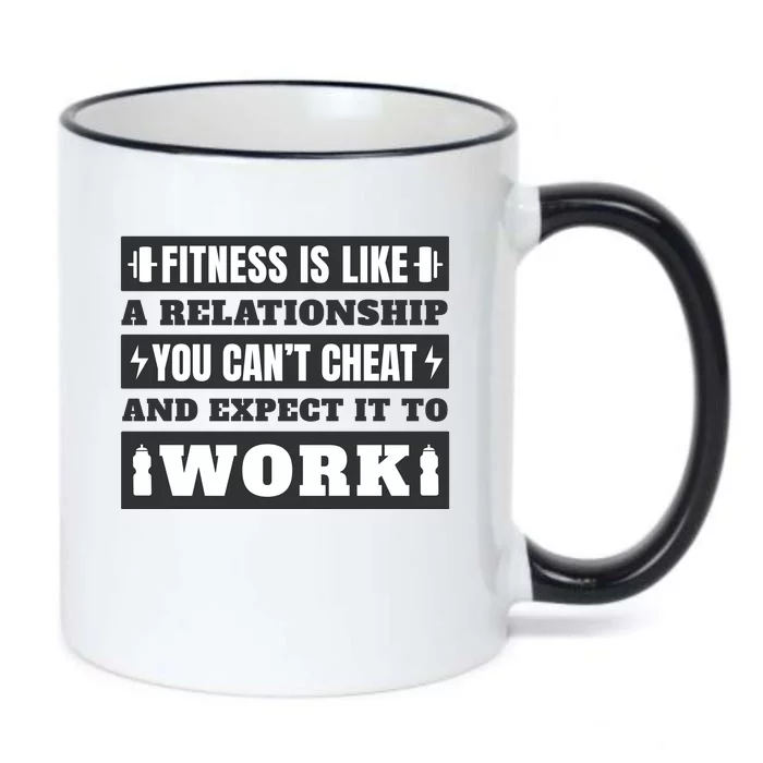 Fitness Is Like A Relationship You Can't Cheat Motivational Black Color Changing Mug