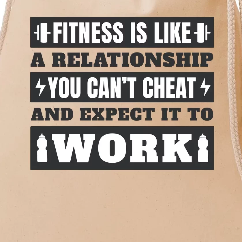 Fitness Is Like A Relationship You Can't Cheat Motivational Drawstring Bag