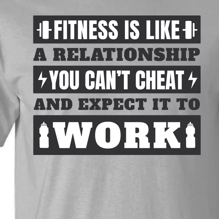 Fitness Is Like A Relationship You Can't Cheat Motivational Tall T-Shirt