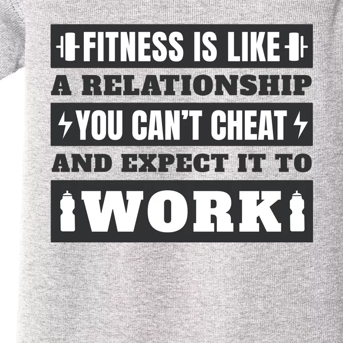 Fitness Is Like A Relationship You Can't Cheat Motivational Baby Bodysuit