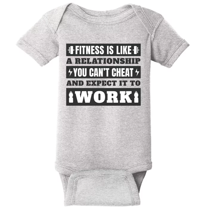 Fitness Is Like A Relationship You Can't Cheat Motivational Baby Bodysuit