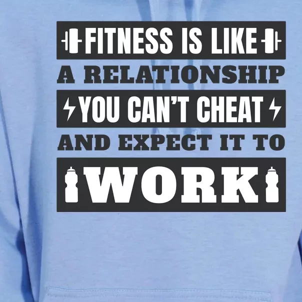 Fitness Is Like A Relationship You Can't Cheat Motivational Unisex Surf Hoodie