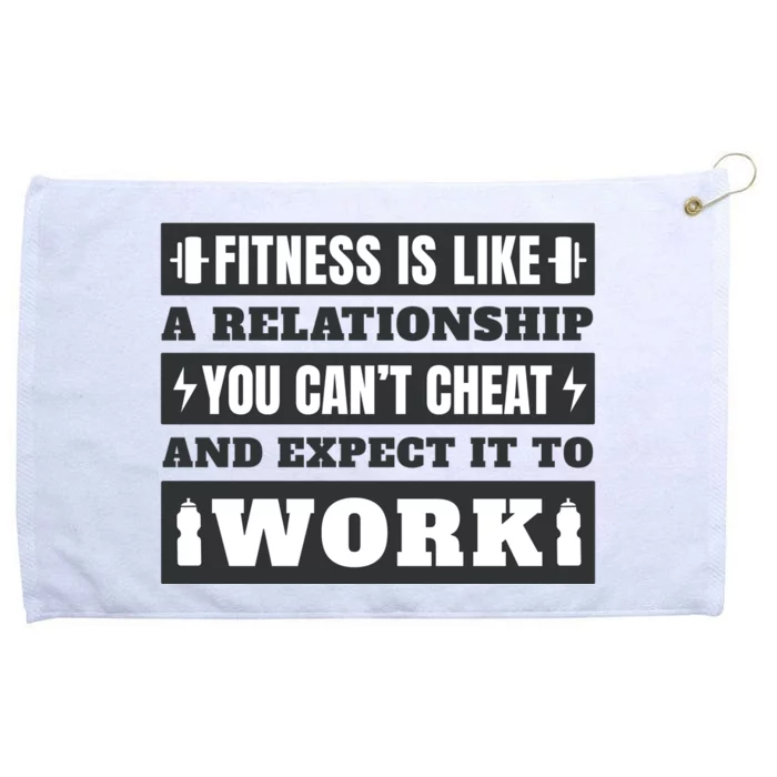 Fitness Is Like A Relationship You Can't Cheat Motivational Grommeted Golf Towel