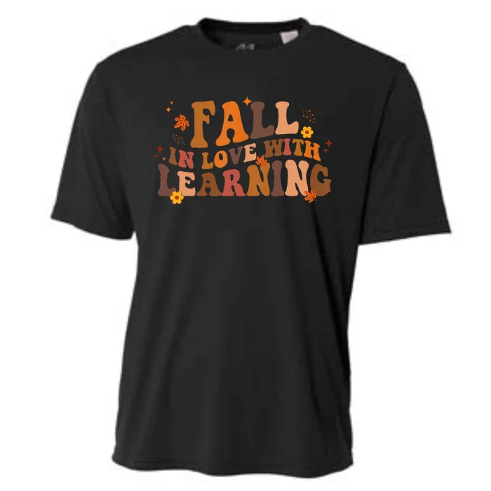 Fall In Love With Learning Fall Teacher Thanksgiving Retro Cooling Performance Crew T-Shirt