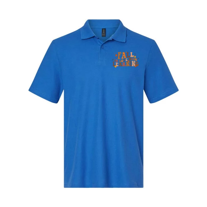 Fall In Love With Learning Fall Teacher Thanksgiving Retro Softstyle Adult Sport Polo