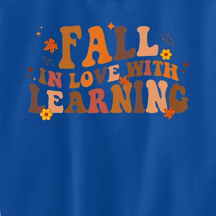 Fall In Love With Learning Fall Teacher Thanksgiving Retro Kids Sweatshirt