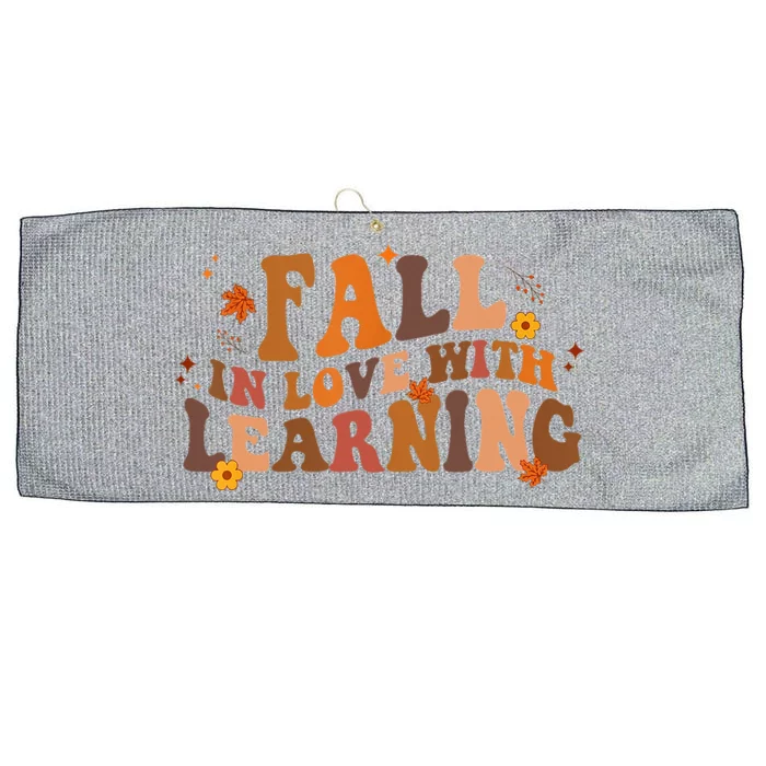 Fall In Love With Learning Fall Teacher Thanksgiving Retro Large Microfiber Waffle Golf Towel