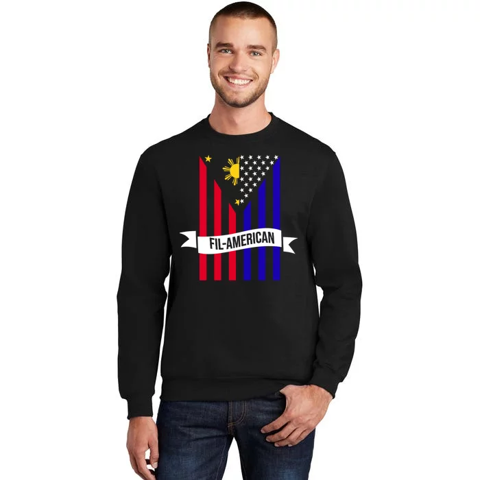 FillAmerican Filipino Philippines USA Flag Sweatshirt