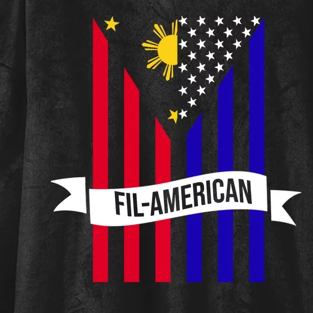 FillAmerican Filipino Philippines USA Flag Hooded Wearable Blanket