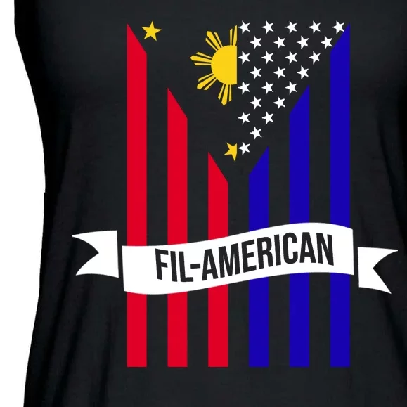 FillAmerican Filipino Philippines USA Flag Ladies Essential Flowy Tank