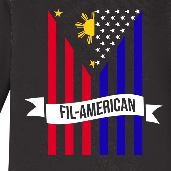 FillAmerican Filipino Philippines USA Flag Baby Long Sleeve Bodysuit